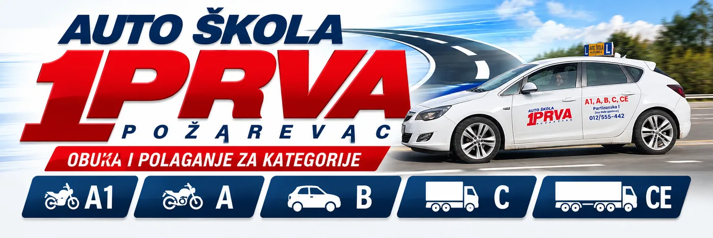 Auto škola Prva Požarevac: obuka i polaganje za kategorije A1, A, B, C i CE